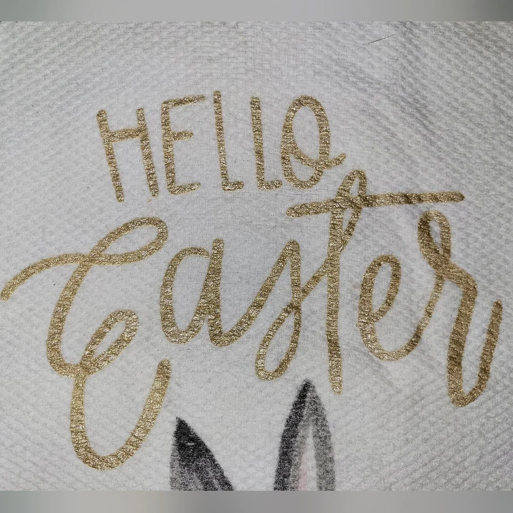Farmhouse Easter Bunny Waffle Weave 